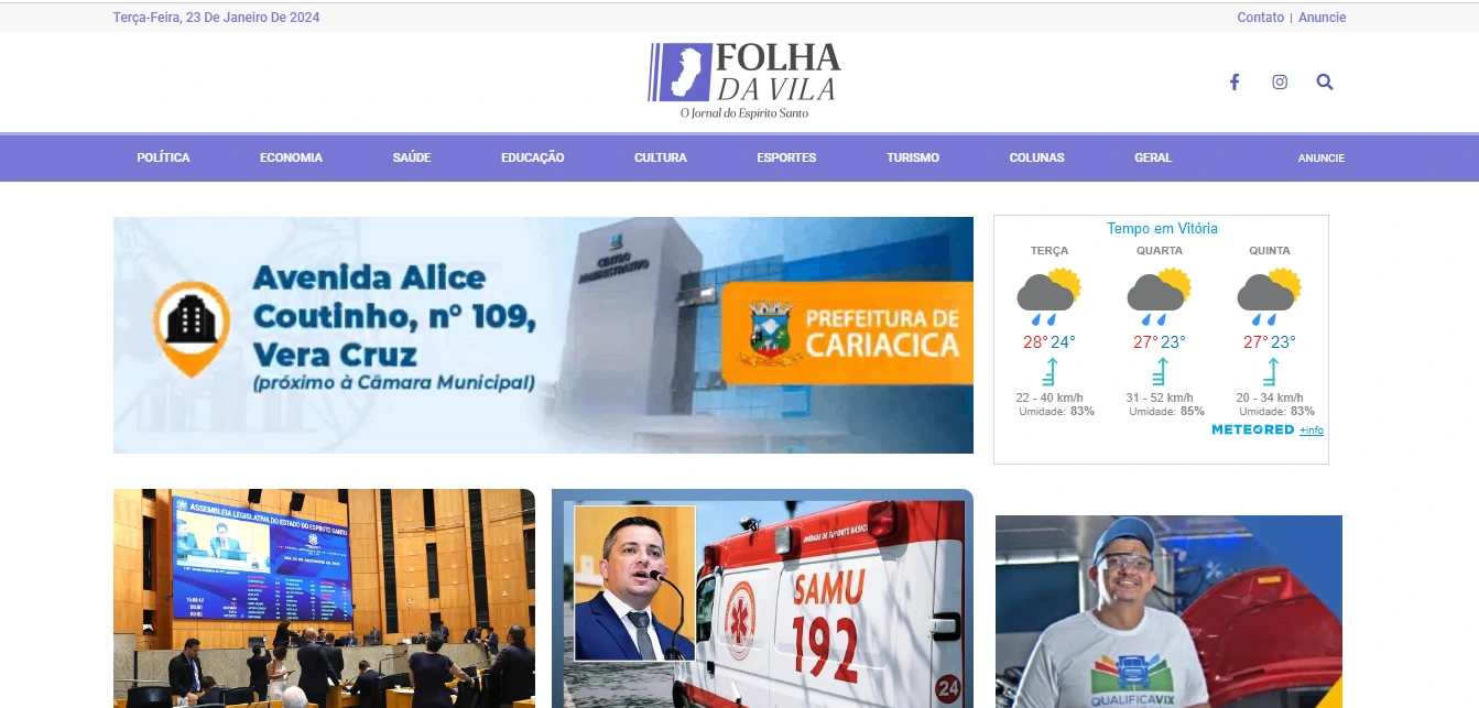 Portal Folha da Vila - TutiWeb Desenvolvimento de Sites e Sistemas