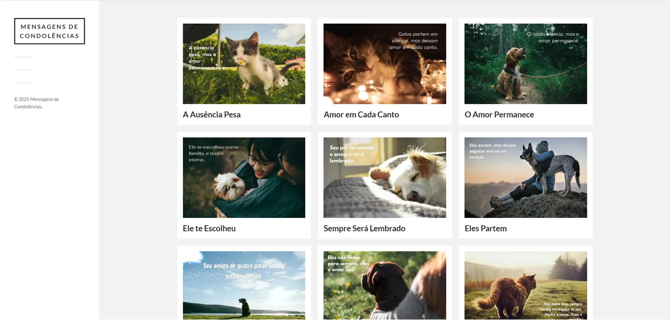 Mensagens Condolências - TutiWeb Desenvolvimento de Sites e Sistemas