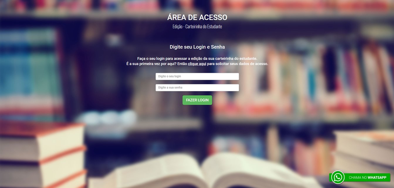 Edição - Carteirinha do Estudante - TutiWeb - Desenvolvimento de Sites e Sistemas